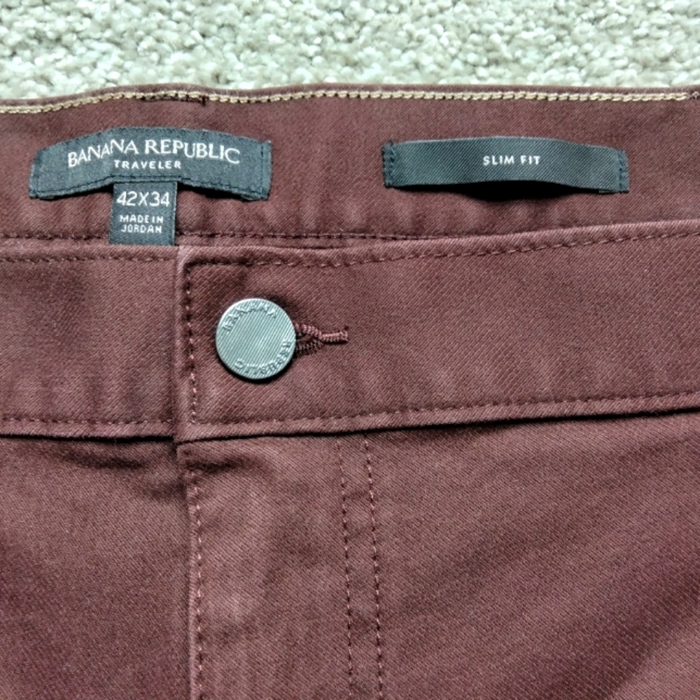 NWT 42x34 Banana Republic Traveler Slim Fit Chocolate Brown Casual Pants NEW - Picture 4 of 12
